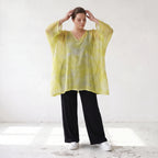 Gelb/Grau Oversize Shirt im Lagenlook weich fliessend locker ausgefallen modern zeitlos