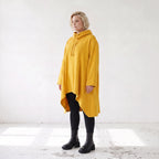 Damen Shirt Lagenlook Baumwolle Senfgelb, Vokuhila, Langarm, Daumenloch, Oversize große Größen – Rafay