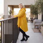 Damen Shirt Lagenlook Baumwolle Senfgelb, Vokuhila, Langarm, Daumenloch, Oversize große Größen – Rafay