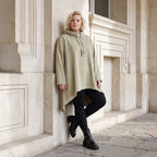Damen Shirt Lagenlook Baumwolle Beige, Vokuhila, Langarm, Daumenloch, Oversize große Größen – Rafay