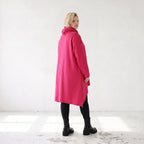 Damen Shirt Lagenlook Baumwolle Pink, Vokuhila, Langarm, Daumenloch, Oversize große Größen – Rafay