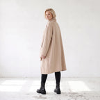 Damen Shirt Lagenlook Baumwolle Sand, Vokuhila, Langarm, Daumenloch, Oversize große Größen – Rafay
