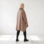 Damen Shirt Lagenlook Baumwolle Braun, Vokuhila, Langarm, Daumenloch, Oversize große Größen – Rafay
