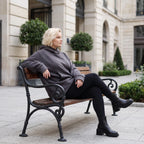 Damen Hoody Lagenlook Baumwolle Dunkelgrau, gerundeter Schnitt, Kängurutasche, Oversize große Größen – Rafay
