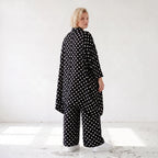 Damen Bluse Lagenlook Viskose Schwarz/Weiß, A-Linie, Streifen, Knopfleiste, Oversize große Größen – AKH Premium