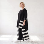 Damen Hose Lagenlook Rayon Schwarz/Weiß, Oversize große Größen – AKH Premium