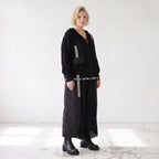 Damen Jacke Lagenlook Baumwolle Schwarz, Kapuze, Oversize große Größen – AKH Premium