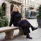Damen Shirt Lagenlook Baumwolle Schwarz, vorne kurz hinten lang, Langarm, Oversize große Größen – AKH Premium