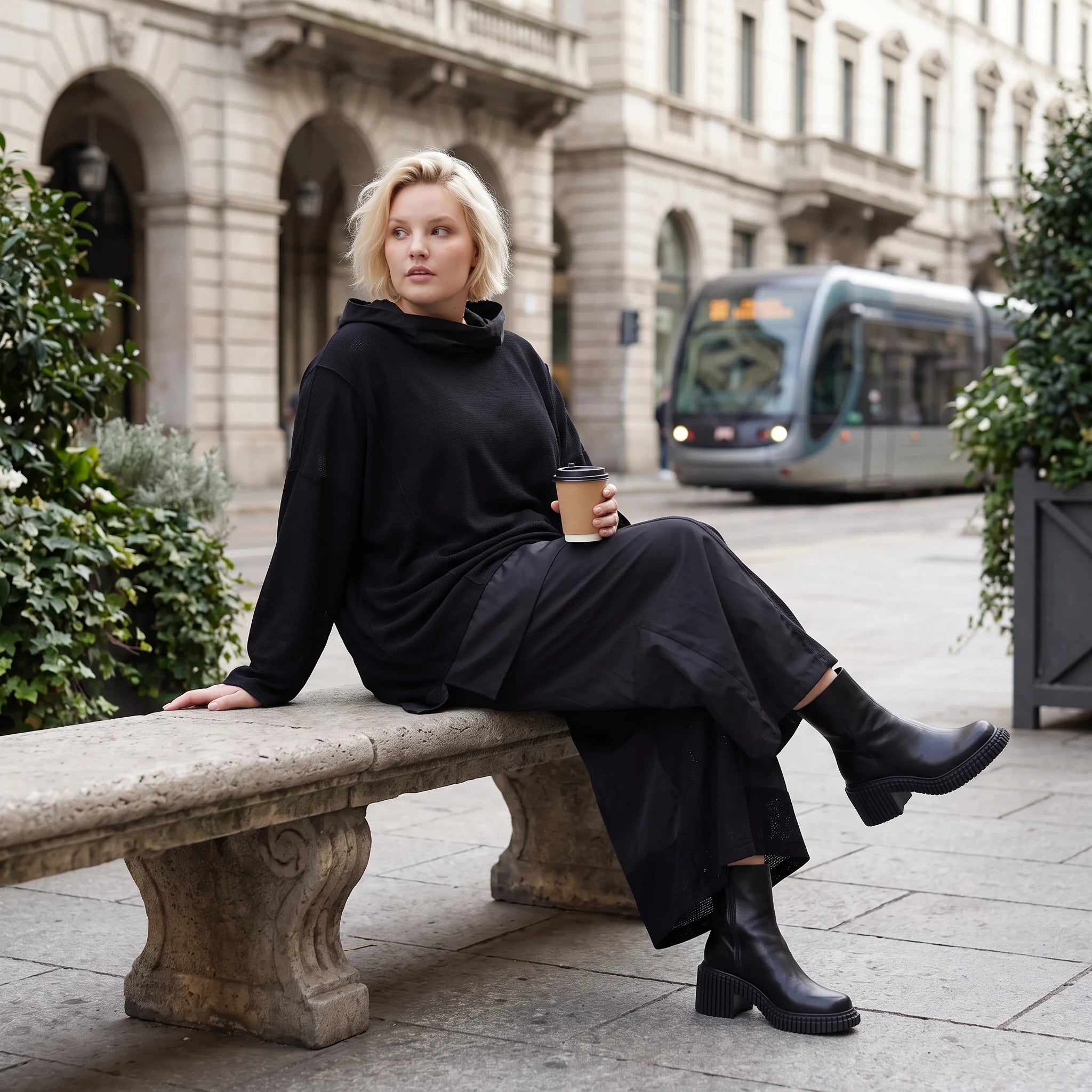 Damen Shirt Lagenlook Baumwolle Schwarz, vorne kurz hinten lang, Langarm, Oversize große Größen – AKH Premium