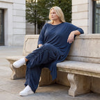 Damen Shirt Lagenlook Lyocell Petrol, A-Linie, Oversize große Größen – AKH Premium