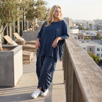 Damen Hose Lagenlook Lyocell Petrol, Ballonschnitt, Flügeltaschen, Oversize große Größen – AKH Premium