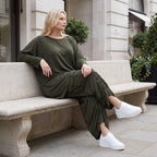 Damen Shirt Lagenlook Lyocell Khaki, gerader Schnitt, Oversize große Größen – AKH Premium
