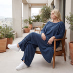 Damen Shirt Lagenlook Lyocell Petrol, gerader Schnitt, Kurzarm, Oversize große Größen – AKH Premium