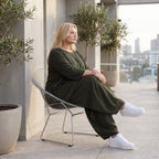 Damen Hose Lagenlook Lyocell Khaki, Ballonschnitt, Oversize große Größen – AKH Premium