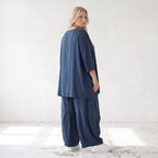 Damen Hose Lagenlook Lyocell Petrol, Ballonschnitt, Flügeltaschen, Oversize große Größen – AKH Premium