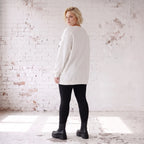 Kastiges Langarmshirt mit Statement Print und Außennähten aus French Terry Stretch urban