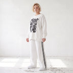 Kastiges Langarmshirt mit Statement Print und Außennähten aus French Terry Stretch urban