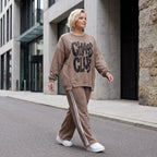 Streetwearshirt mit Chaos Club Print aus French Terry kastig mit Außennähten wärmend