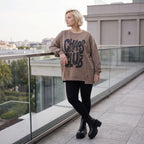 Streetwearshirt mit Chaos Club Print aus French Terry kastig mit Außennähten wärmend