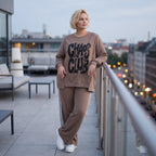 Streetwearshirt mit Chaos Club Print aus French Terry kastig mit Außennähten wärmend
