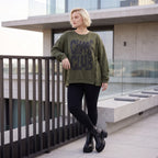 Langarmshirt kastig aus weichem French Terry mit Chaos Club Print und sichtbaren Nähten