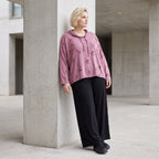 Weinroter Jersey Hoody in Destroyedoptik locker geschnitten mit Kapuze und weichem Fall