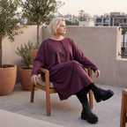 Altlila French Terry Kleid in Ballonform aus Baumwolle mit Elasthan weich Made in Italy