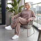 French-Terry Oversizedhose mit Smiley-Print gesmoktem Saum und Seitentaschen Streetstyle