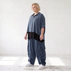 Petrol Bluse aus Lyocelltwill mit Hemdkragen Knopfleiste Rundsaum und 3/4-Arm leicht