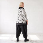 Grau/Schwarzes Feinstrickshirt mit Rollkragen mit geradem Schnitt aus Stretchqualität