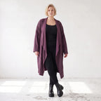 French Terry Cardigan mit Stehkragen in gerader Passform aus Baumwolle Elasthan