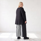 Palazzohose in Schwarz/Weiß aus weicher Bengaline mit Stretch und elastischem Komfortbund
