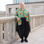 Übergangsjacke in A-Linie mit Zipfelsaum aus Baumwolljersey mit Netzdetails leicht weich