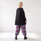Haremshose aus Jersey mit Netzstoff und Fransen bequemem Dehnbund im trendigen Look