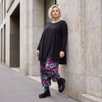 Haremshose aus Jersey mit Netzstoff und Fransen bequemem Dehnbund im trendigen Look