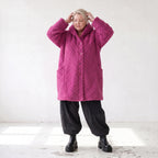 Teddy Winterjacke in Ballonform mit Kapuze und tiefen Taschen kuschelig warm locker weit