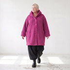 Teddy Winterjacke in Ballonform mit Kapuze und tiefen Taschen kuschelig warm locker weit