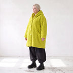 Flauschige limette Teddyjacke in Ballonform mit Kapuze und Taschen für Winterkomfort