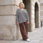 Marlenehose aus weichem Fleece mit Bindegürtel und weitem fließendem Bein winterwarm