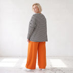 Marlenehose aus weichem Fleece mit Stretch und elastischem Bund mit Bindegürtel für Winter