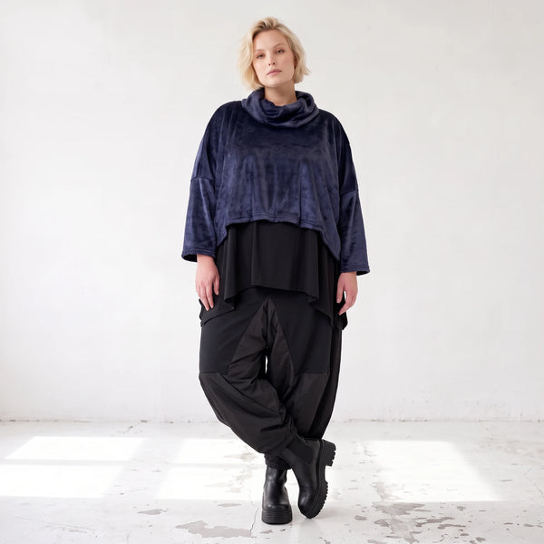 Plüschpullover mit Rollkragen in kastiger Passform flauschig warmes modernes Winterbasic