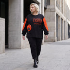 Unifarbenes Langarmshirt aus Jersey mit Reißverschlusstasche und gerader Passform