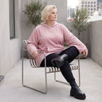 Rosa Ripp Hoodie mit Kapuze Kängurutasche und Stretch mit gerader bequemer Passform