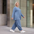 Langarmshirt in Glockenform aus weichem Stretchstoff mit Rundhalsausschnitt Basic