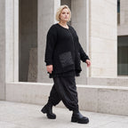 Kuschelige Strickjacke in Glockenform mit Reißverschluss Taschen und Stretchkomfort