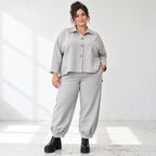 Graue Ballonjeans aus Stretchdenim in lockerer Form für bequemen lässigen Alltagslook