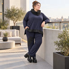 Jerseyhose mit Stretch und geradem Bein bequemer Bund weich fließend für kalte Tage