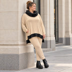Karottenleggings aus Viskosejersey mit Elasthan schmal geschnitten mit elastischem Bund