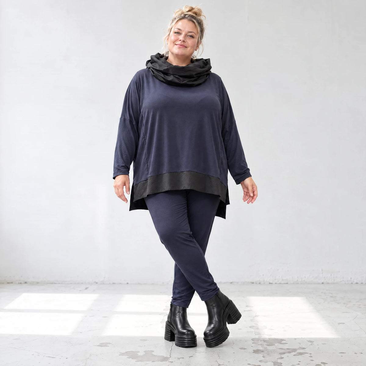 Winter Karottenleggings aus warmem Viskosejersey mit Stretch und bequemem Dehnbund