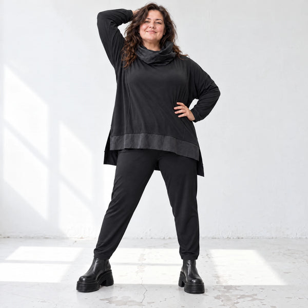 Bequeme Jerseyleggings aus Viskose mit Elasthan im Karottenschnitt mit Elastikbund
